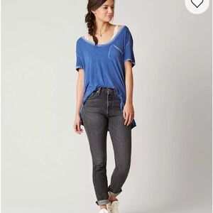 Free People Sapphire Blue Rising Sun T-Shirt